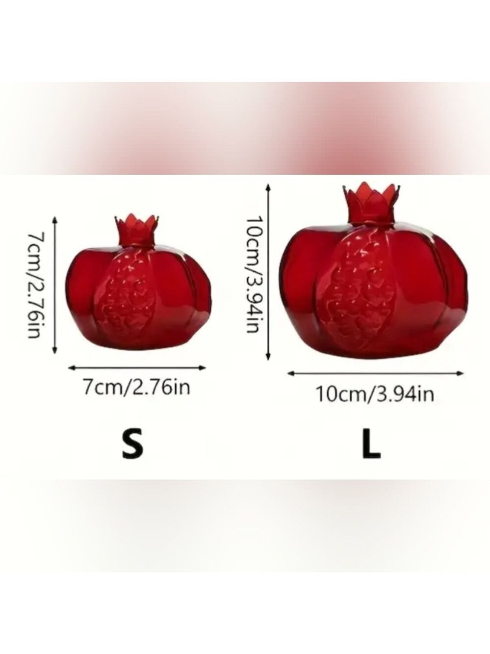 Vase--Pomegranate, Red Glass, Small - Picture 5 of 6